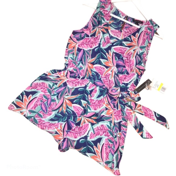 As U Wish Pants - As U Wish Tropical Pattern Romper